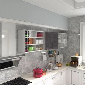 Kenzlife Mercimek 60 Gri Mod 2 60x240x32 Mebran Kapak Suntalam Gövde Hazır Mutfak Dolabı