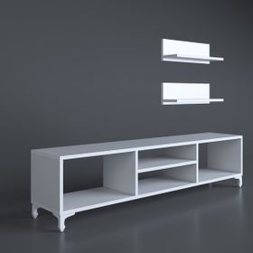Kenzlife Monako120 Raflı Beyaz TV Ünitesi