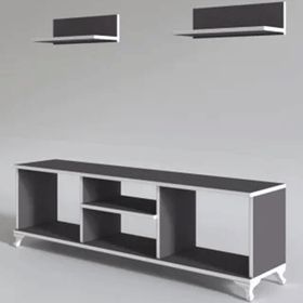 Kenzlife Monako150 Gri Tv Ünitesi Raflı