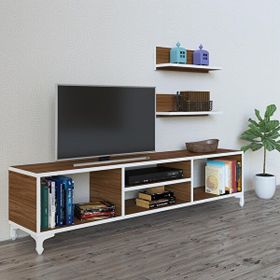 Kenzlife Monako150 Raflı Ceviz TV Ünitesi