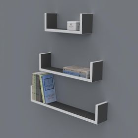 Kenzlife Müjgan 012*060-045-030*20 Gri Duvar Rafı Kitaplık