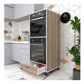 Kenzlife Naime 145x60x56 cm Mutfak Çekmeceli Ayaklı Banyo Kiler Ofis Fırın Dolabı
