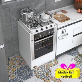 Kenzlife Neon Ankastre Modülü Kabini Beyaz Fırın Ocak Mutfak Dolabı