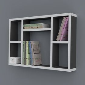 Kenzlife Neşve 040*060*20 Gri Duvar Rafı Kitaplık