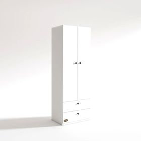 Kenzlife Nilüfer 173x60x42 cm 2 Kapılı Kapaklı 2 Çekmeceli Beyaz Gardırop