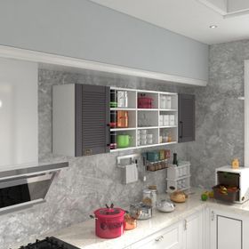 Kenzlife Nohut 60 Gri Mod 2 60x200x32 Mebran Kapak Suntalam Gövde Hazır Mutfak Dolabı