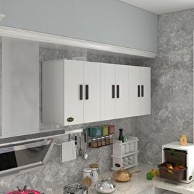 Kenzlife Nonus 60x150x22 cm Kapaklı Raflı Beyaz Hazır Mutfak