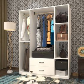 Kenzlife Orhan 175*120*40 2 Çekmeceli Beyaz Gardrop