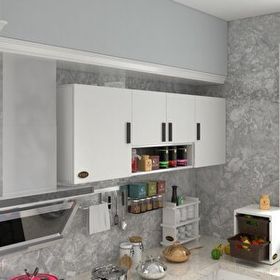 Kenzlife Packey 60x180x22 cm Kapaklı Raflı Beyaz Çok Amaçlı Dolap