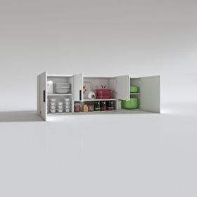 Kenzlife Packey 60x180x22 cm Kapaklı Raflı Beyaz Çok Amaçlı Dolap
