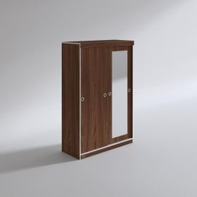 Kenzlife Papatya Sürgülü Kapaklı Ceviz Aynalı 120 cm Gardrop