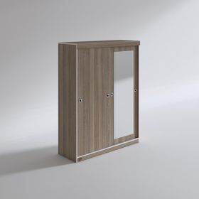 Kenzlife Papatya Sürgülü Kapaklı Kapılı 140 CM Meşe Crd Aynalı Gardrop