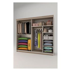 Kenzlife Papatya Sürgülü Kapaklı Kapılı 200 CM Kahverengi Crd Gardrop