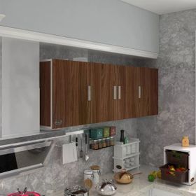 Kenzlife Silvanus Ceviz 60x180x32 CM Kapaklı Raflı Mutfak ve Banyo Dolabı
