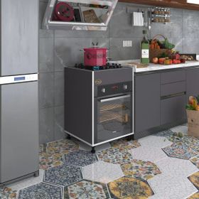 Kenzlife Şirpençe 85x60x56 cm Ayaklı Gri Ankastre Modül Kabini