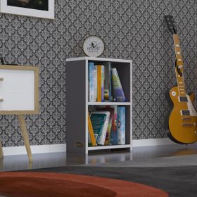 Kenzlife Süper Ga 60x40x19 cm 2 Katlı Tek Bölme Gri Kitaplık