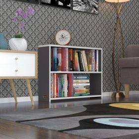 Kenzlife Süper Ga 60x80x19 cm 2 Katlı Tek Bölme Gri Kitaplık