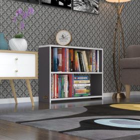 Kenzlife Süper Ga 60x80x19 cm 2 Katlı Tek Bölme Gri Kitaplık
