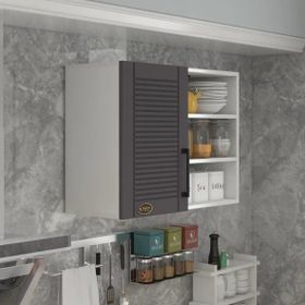 Kenzlife Tere 60 Gri Mod 2 60x080x32 Mebran Kapak Suntalam Gövde Hazır Mutfak Dolabı