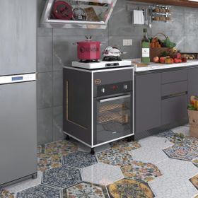 Kenzlife Tilkowski3 Gri 85*60*56 Fırın Ocak Dolabı Ayarlı Ayaklı Üstü Kapalı Standart Ankastre Modülü Kabini