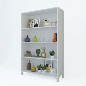 Kenzlife Tuğçe Beyaz 128x90x20 cm Kitaplık