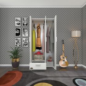 Kenzlife Yasemin 168x80x42 CM 3 Kapaklı Kapılı Çekmeceli Beyaz Gardrop