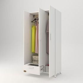 Kenzlife Yasemin 3 Kapaklı Kapılı Çekmeceli 168x80x42 Gardrop