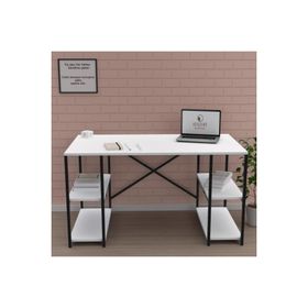 Kenzlife Yutaka Beyaz Siyah 75x170x60 Çalışma Masası