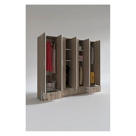 Kenzlife Zambak 8 Kapılı 4 Çekmeceli 182x200x42 CM Kahverengi Gardrop
