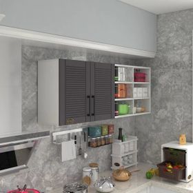 Kenzlife Zencefil 90 Gri Mod 2 90x160x32 Mebran Kapak Suntalam Gövde Hazır Mutfak Dolabı