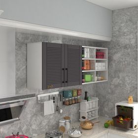 Kenzlife Zencefil 90 Gri Mod 2 90x160x32 Mebran Kapak Suntalam Gövde Hazır Mutfak Dolabı