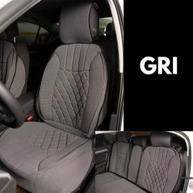 Kepmorpho BMW 5 Serisi 528 Lüx Ön Arka Elegance Serisi Gri 5'li Oto Koltuk Minderi