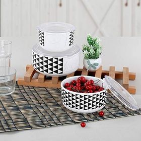 Keramika 12-14-16 cm 3 Parça Trigon 3/4 Kera Saklama Kabı