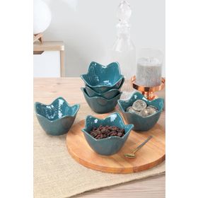 Keramika 12 cm 6 Adet Luster Yeşil Zambak Çerezlik