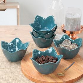 Keramika 12 cm 6 Adet Luster Yeşil Zambak Çerezlik