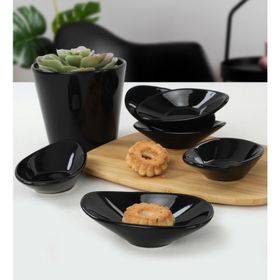 Keramika 12 cm 6 Adet Siyah Dalga Çerezlik Sosluk