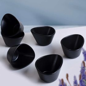 Keramika 12 cm Mat Siyah Miska Çerezlik