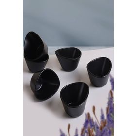 Keramika 12 cm Mat Siyah Miska Çerezlik