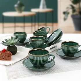 Keramika 12 Parça 6 Kişilik Zümrüt Myra Çay Fincan Takımı