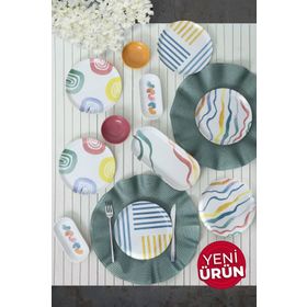 Keramika 13 Parça 6 Kişilik Etnik Kahvaltı Takımı