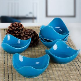 Keramika 14 cm 6 Adet Mavi Lotus Çerezlik Sosluk