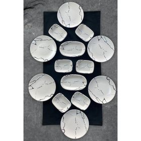 Keramika 14 Parça 6 Kişilik Mermer Kahvaltı Takımı
