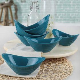 Keramika 16 cm 6 Adet Gondol Mavi Çerezlik