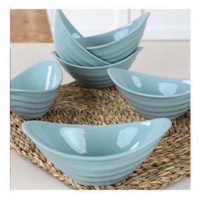 Keramika 16 cm 6 Adet Gondol Mavi Çerezlik
