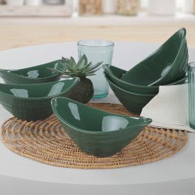 Keramika 16 cm 6 Adet Gondol Yakut Yeşili Çerezlik