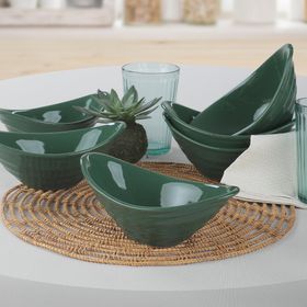 Keramika 16 cm 6 Adet Gondol Yakut Yeşili Çerezlik