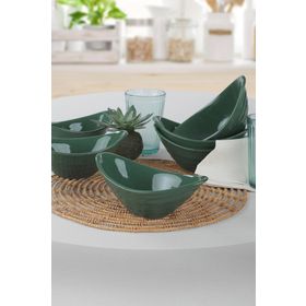 Keramika 16 cm 6 Adet Gondol Yakut Yeşili Çerezlik