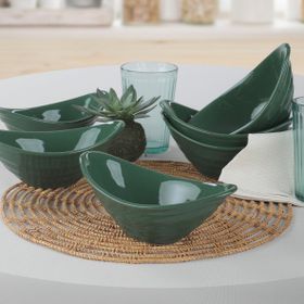 Keramika 16 cm 6 Adet Gondol Yakut Yeşili Çerezlik