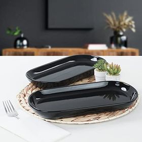 Keramika 2 Adet 28 cm Siyah Noyan Kayık Tabak