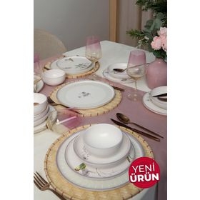 Keramika 22431-32 Purple Bloom Nordic 24 Parça 6 Kişilik Yemek Takımı